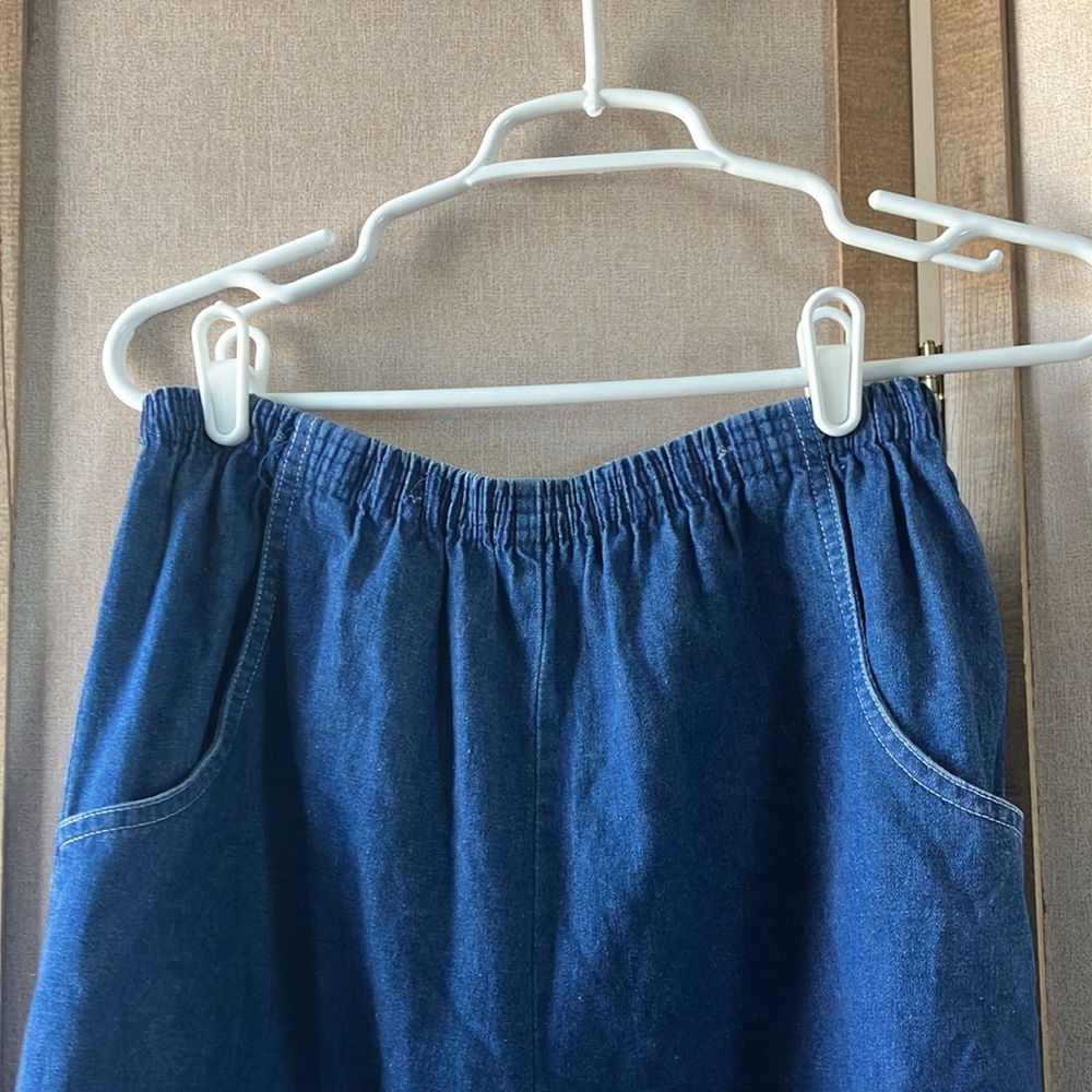 FINAL MARKDOWN Casual Blue denim Wide-Leg culottes 10 - Picture 2 of 8